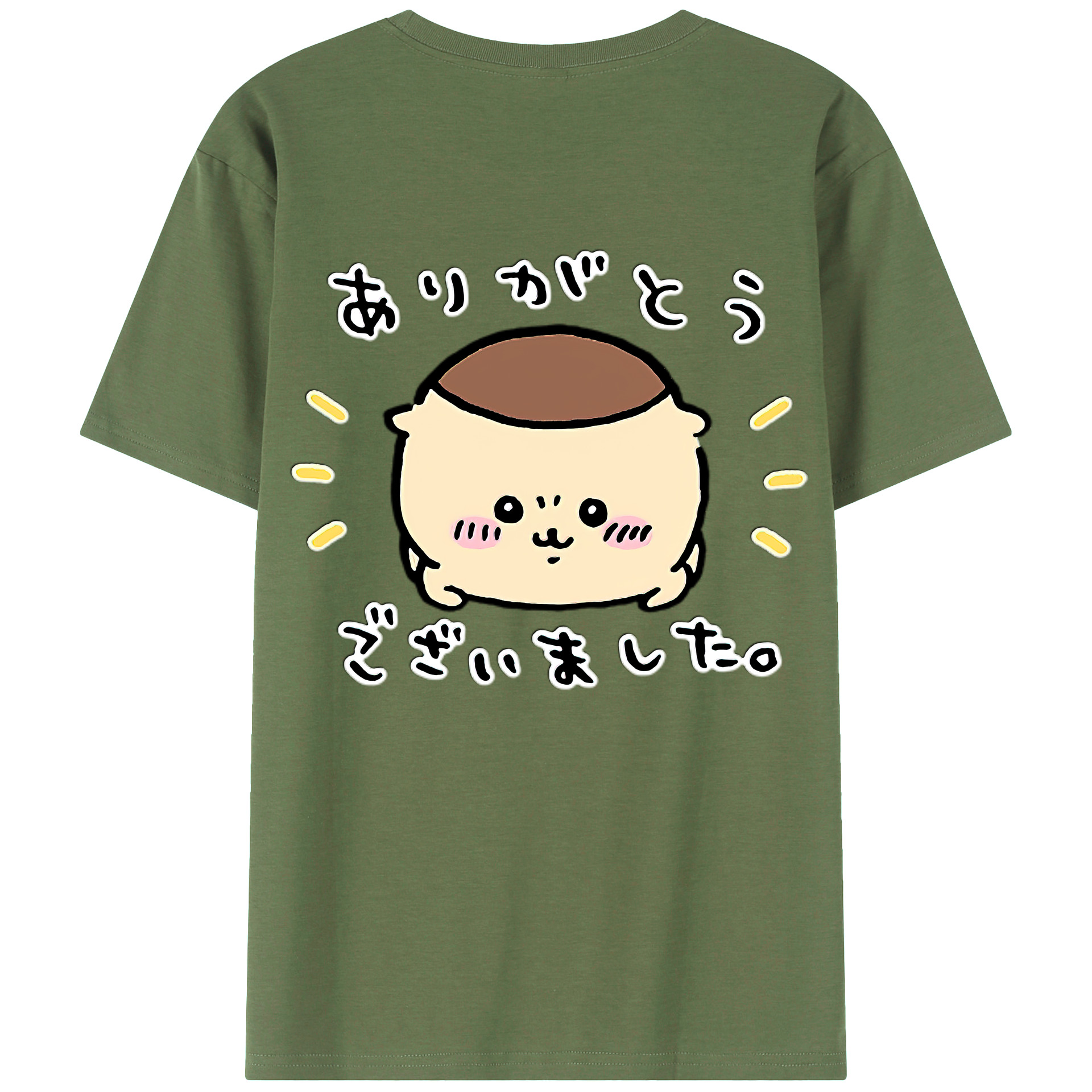 （画像用） ちいかわ くりまんじゅう Chii-kawa kuri manjū 綿100％ メンズ半袖Tシャツ（バックプリント） 通気性